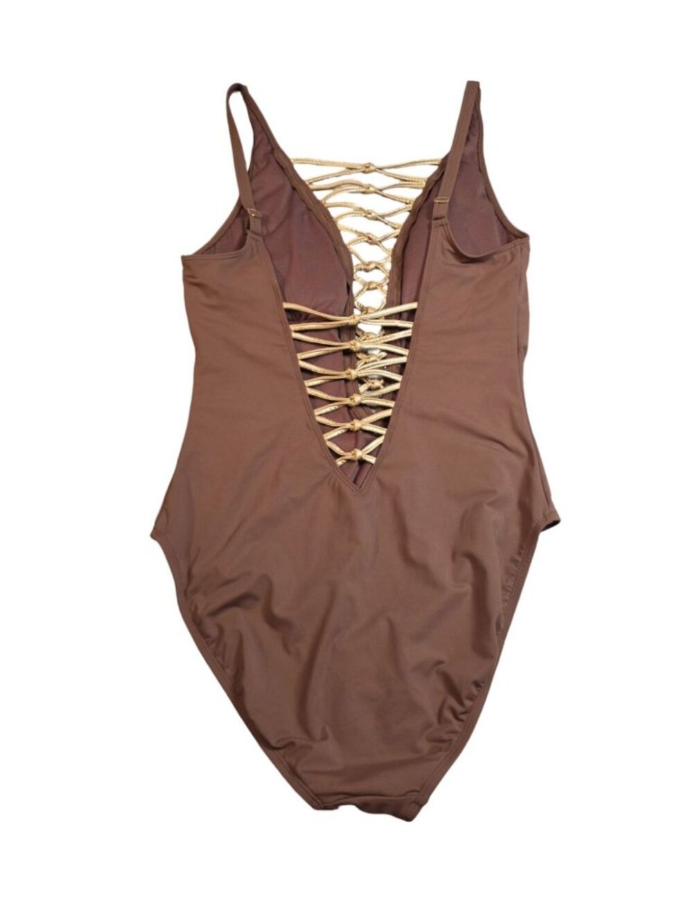 Women's - Bleu Rod Beattie Lace Up Plunge One Piece Swimsuit, Size 12 - Picture 8 of 9